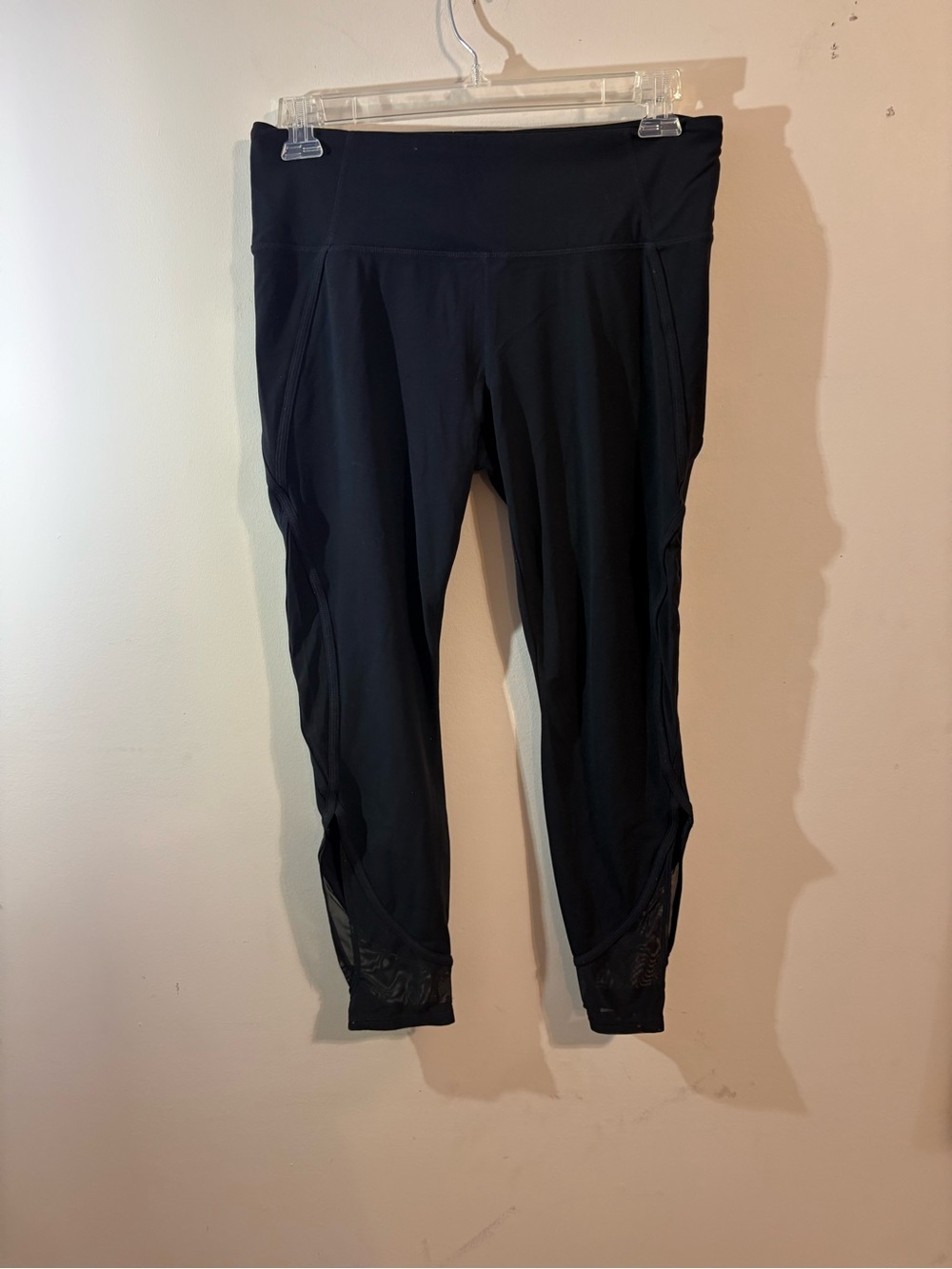 Athleta‎ Leggings Womens large Compression athletic pants mesh bottoms black